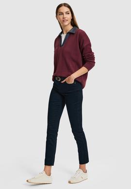 Kadın Bordo Polo Yaka Kazak - 50314661011