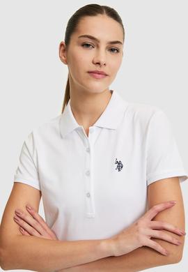 Kadın Beyaz Polo Yaka Basic Tişört - 50321818032