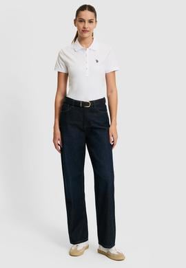 Kadın Beyaz Polo Yaka Basic Tişört - 50321818032