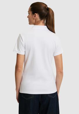 Kadın Beyaz Polo Yaka Basic Tişört - 50321818032