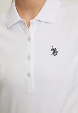 Kadın Beyaz Polo Yaka Basic Tişört - 50321818032