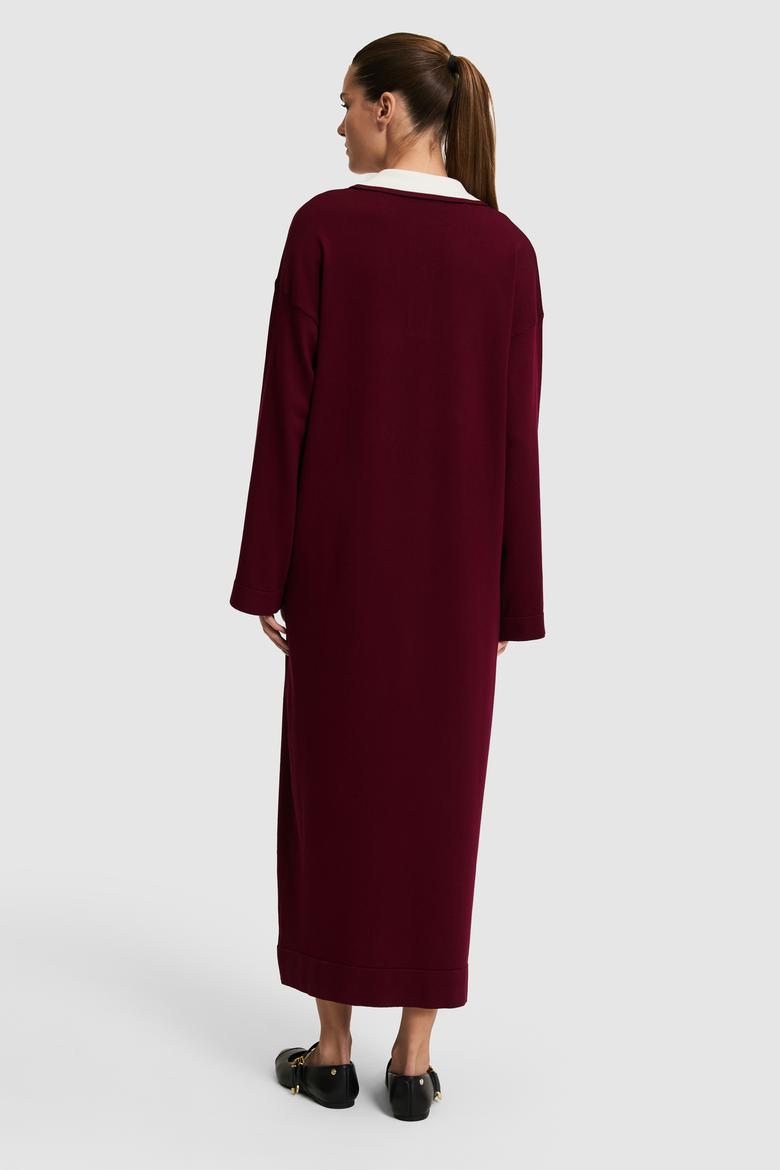 Kadın Bordo Triko Elbise - 50314769013