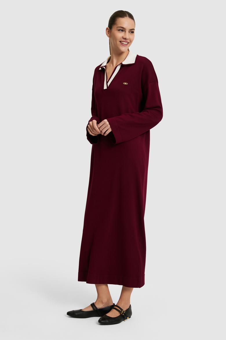 Kadın Bordo Triko Elbise - 50314769013