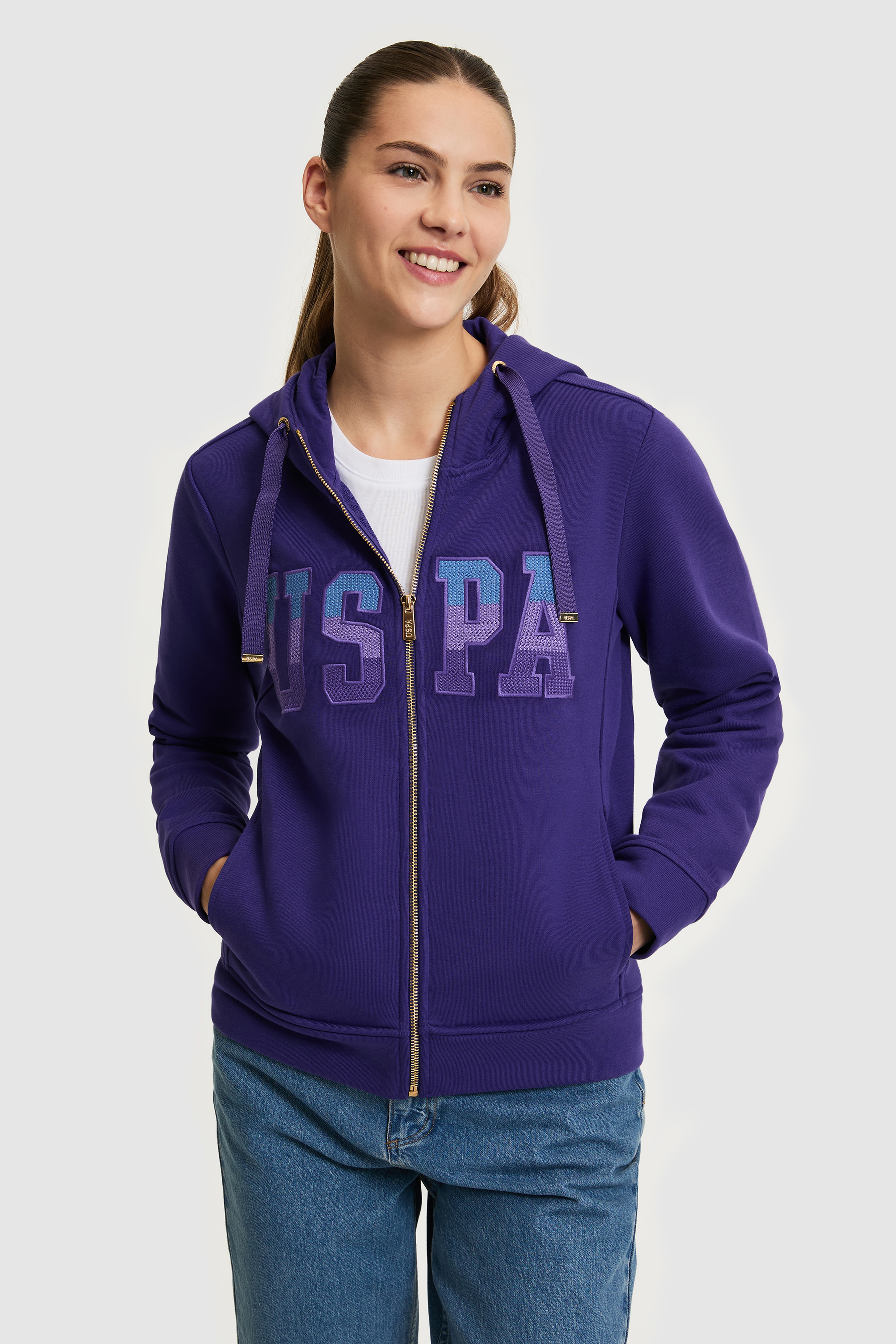 Kadın Mor Basic Sweatshirt