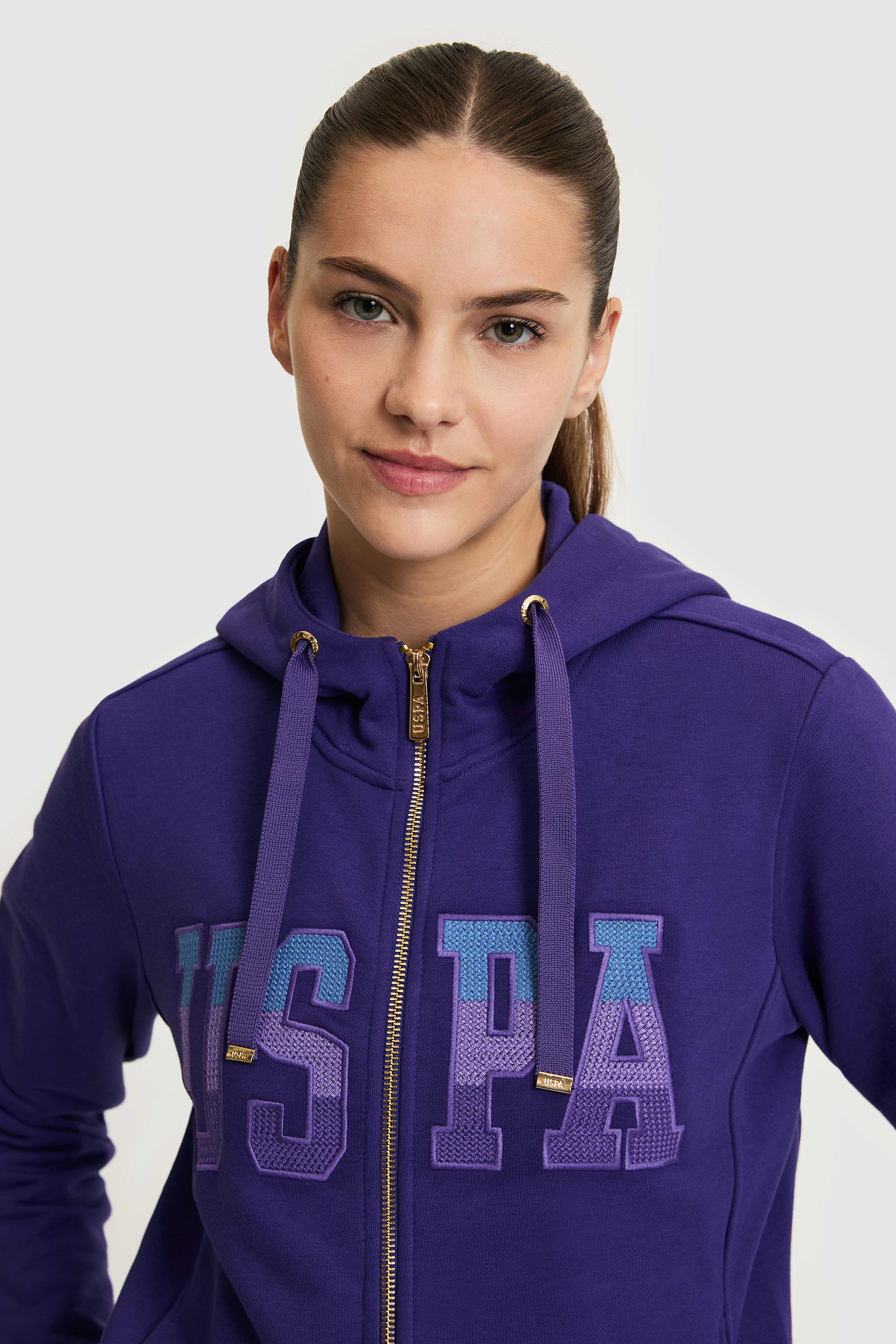 Kadın Mor Basic Sweatshirt - Image 2