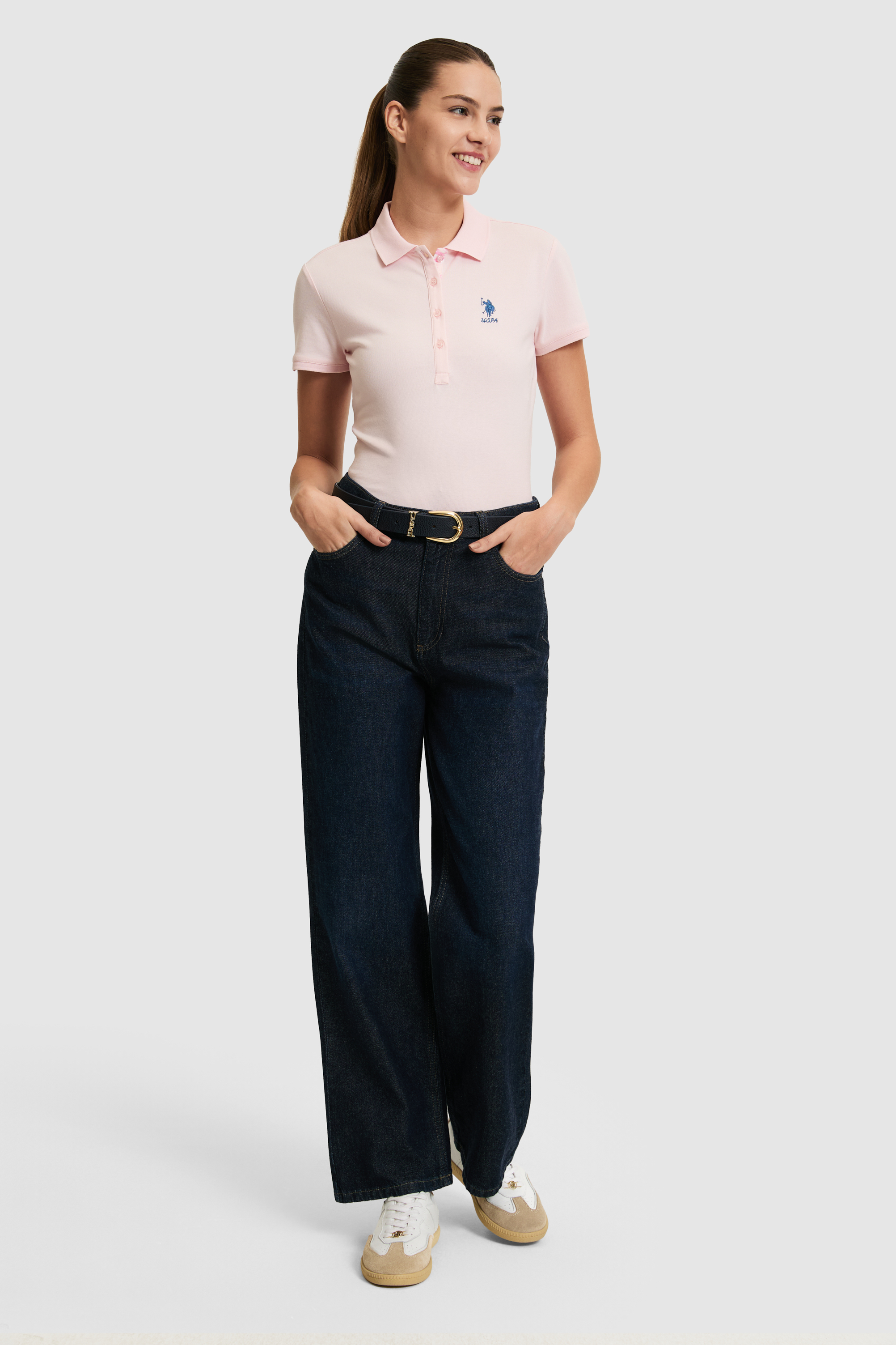 Kadın Açık Pembe Basic Tişört - 50321798132