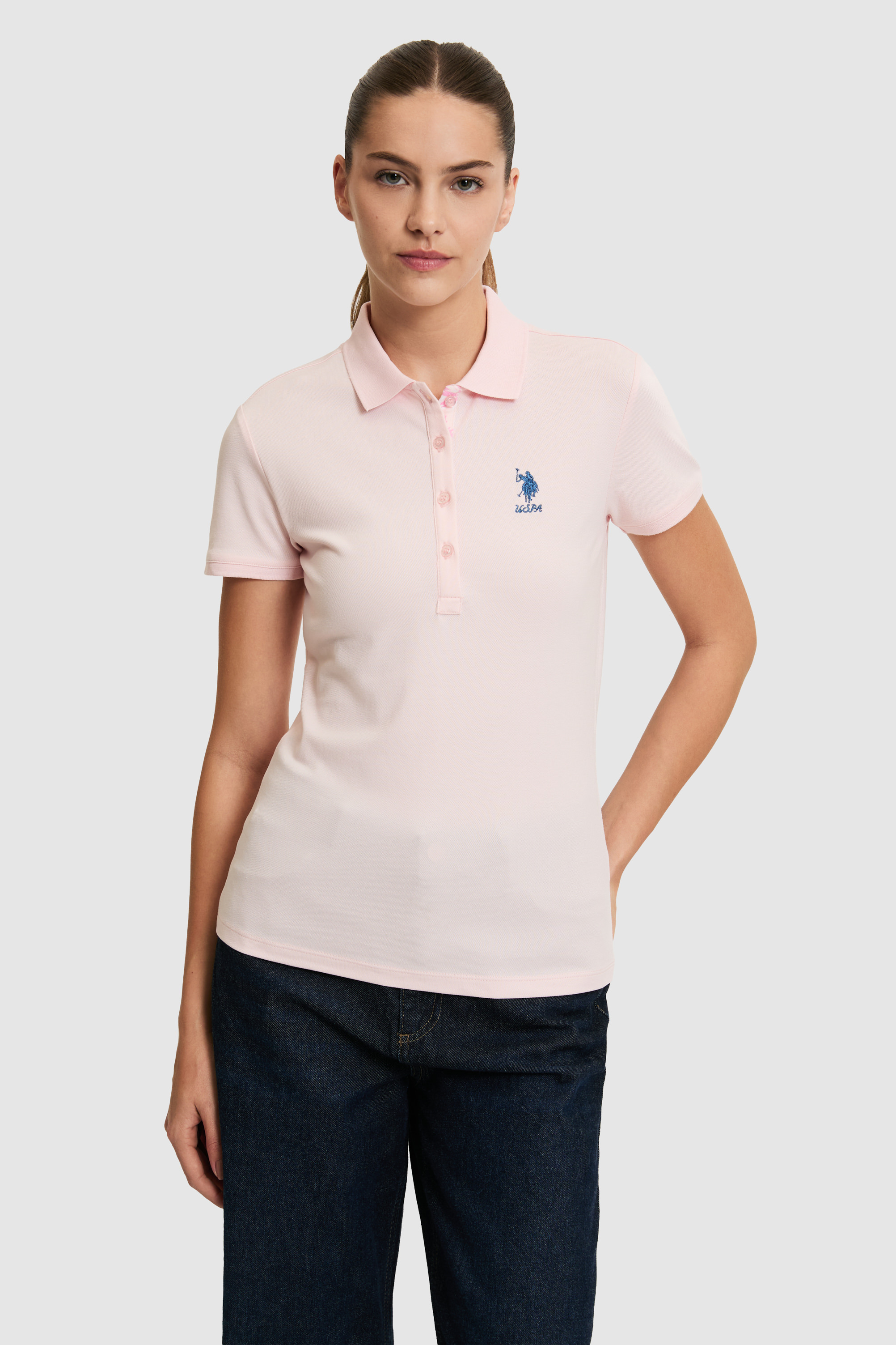 Kadın Açık Pembe Basic Tişört - 50321798132