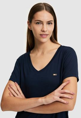 Kadın Lacivert Basic Tişört - 50323448025