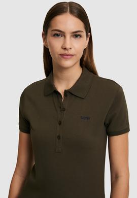 Kadın Koyu Haki Basic Tişört - 50323461184