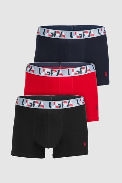 Erkek Lacivert 3'lü Boxer Takımı