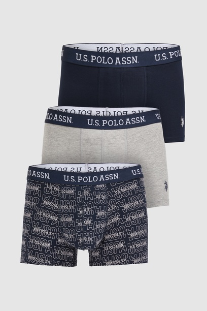 Erkek Lacivert 3'lü Boxer Takımı