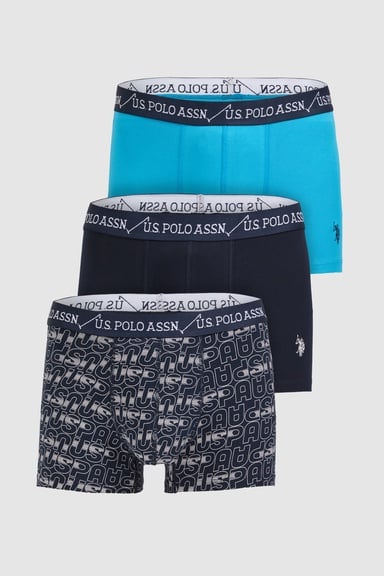 Erkek Lacivert 3'lü Boxer Takımı