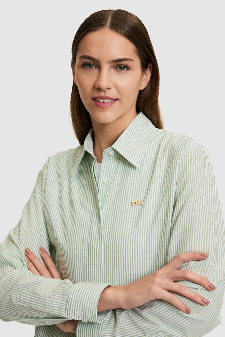 Kadın Yeşil Uzun Kollu Gömlek - 50324635028