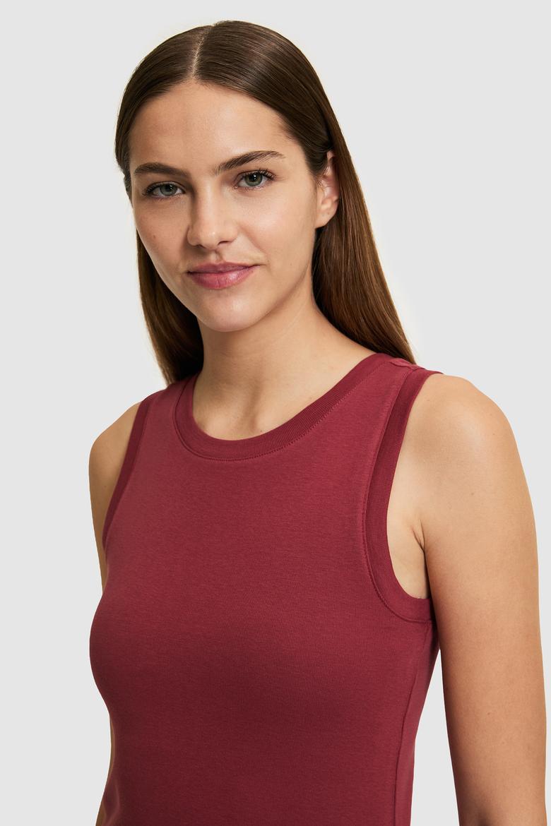 Kadın Vişne Basic Tişört - 50323534160