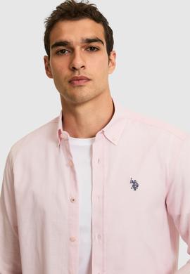 Erkek Açık Pembe Uzun Kollu Basic Gömlek - 50324660071