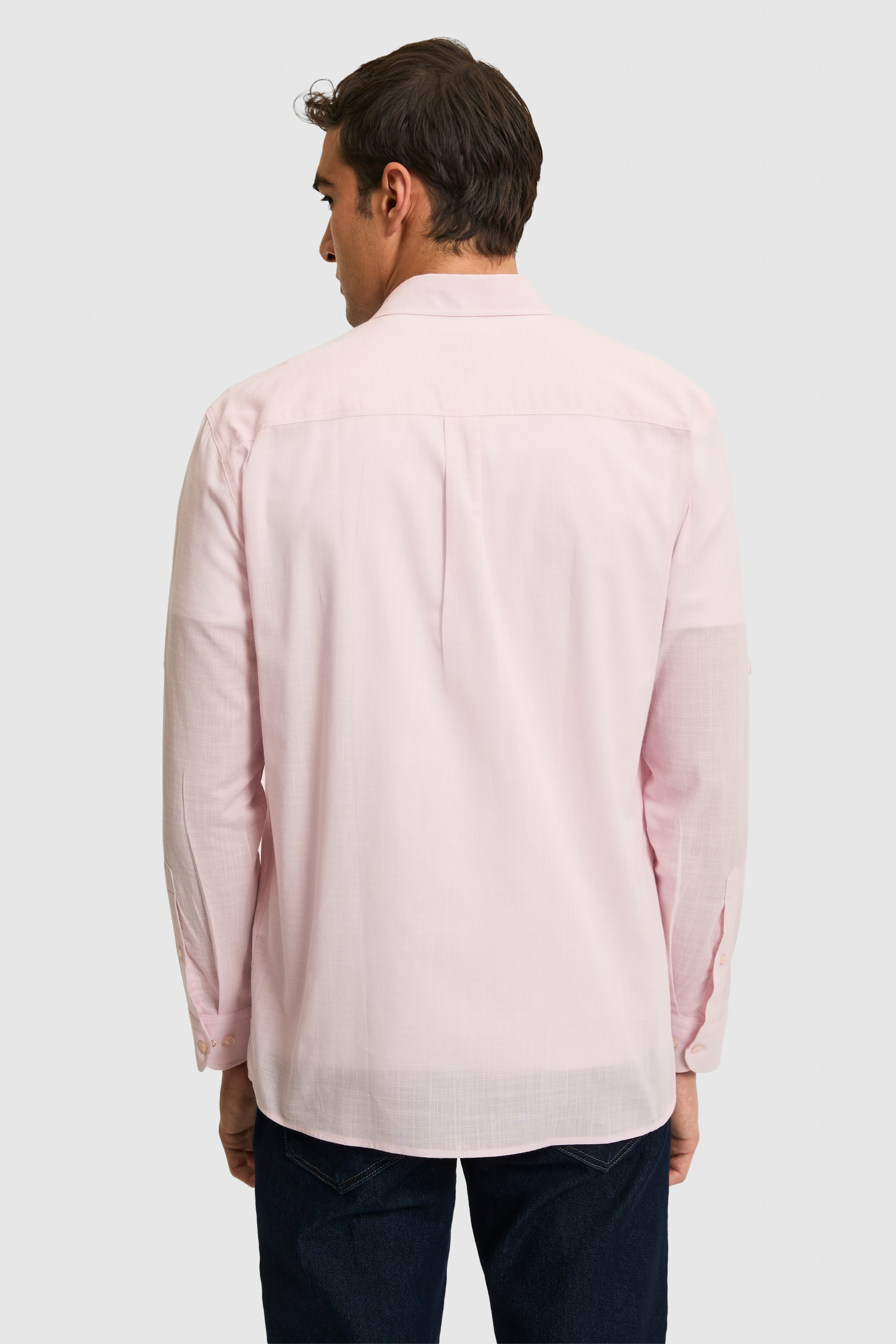 Erkek Açık Pembe Uzun Kollu Basic Gömlek - 50324660071