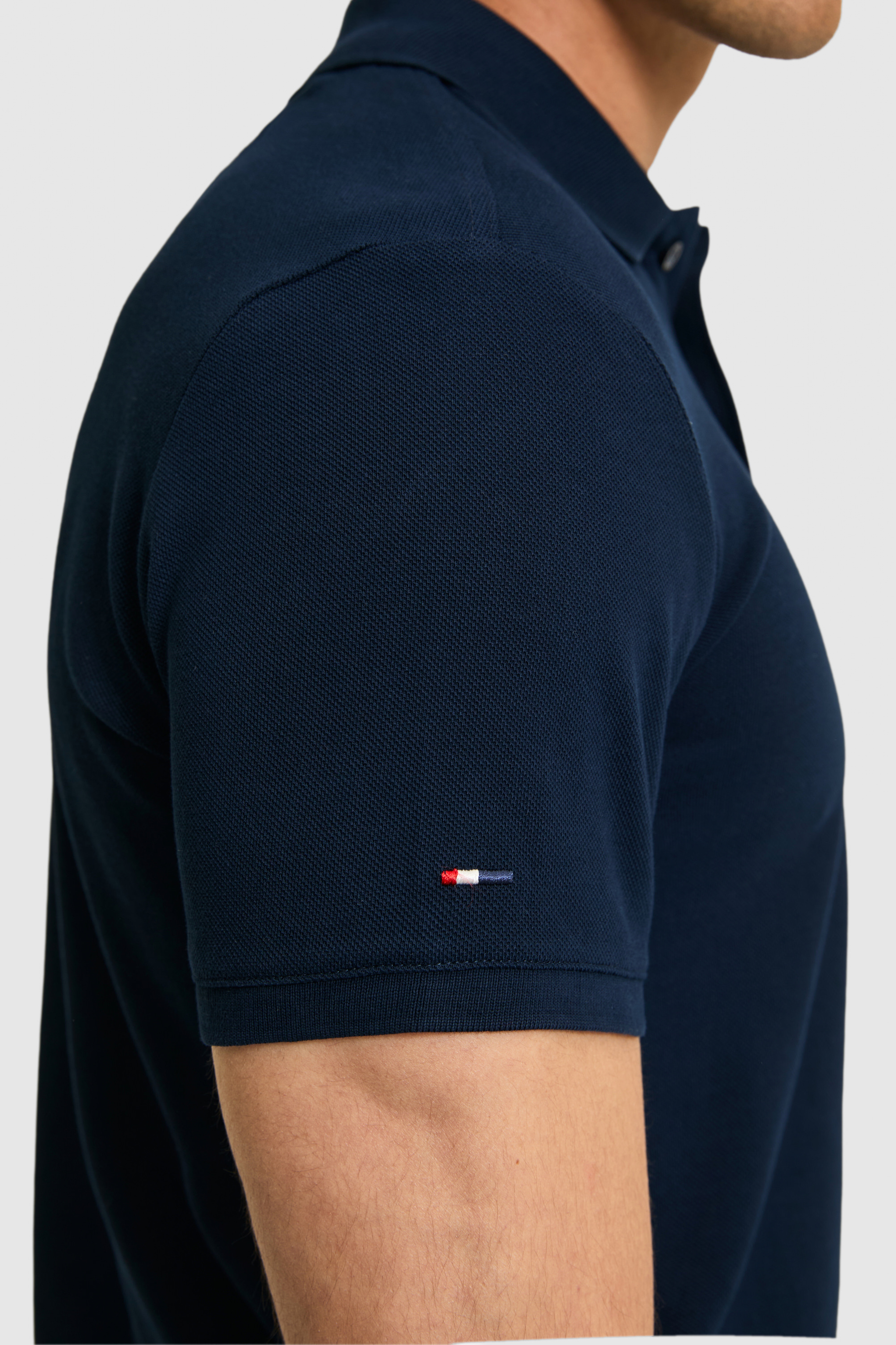 Erkek Slim Fit Polo Yaka Lacivert Basic Tişört - Image 7