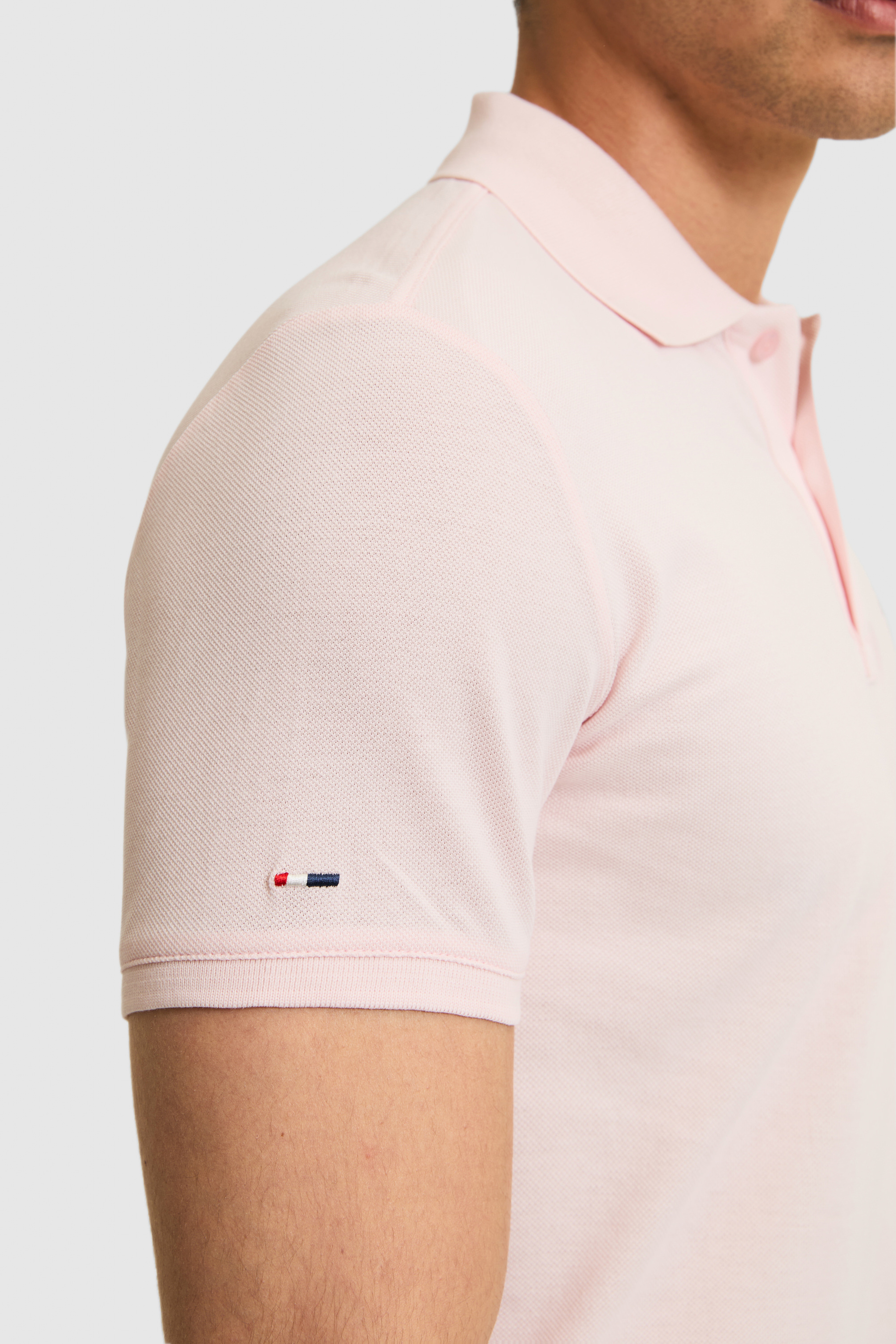 Erkek Slim Fit Polo Yaka Açık Pembe Basic Tişört - Image 7
