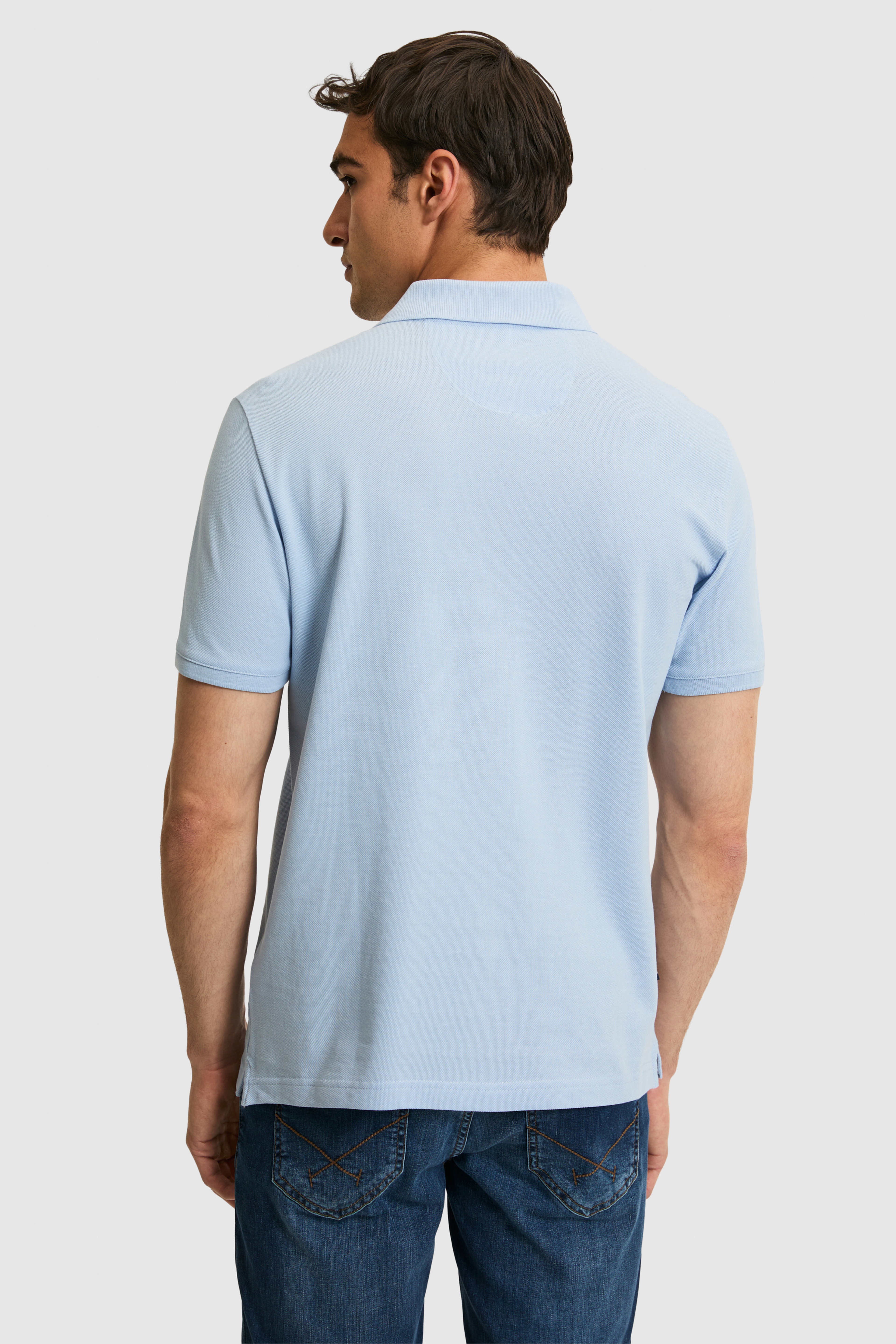 Erkek Regular Fit Açık Mavi Polo Yaka Basic Tişört - Image 5