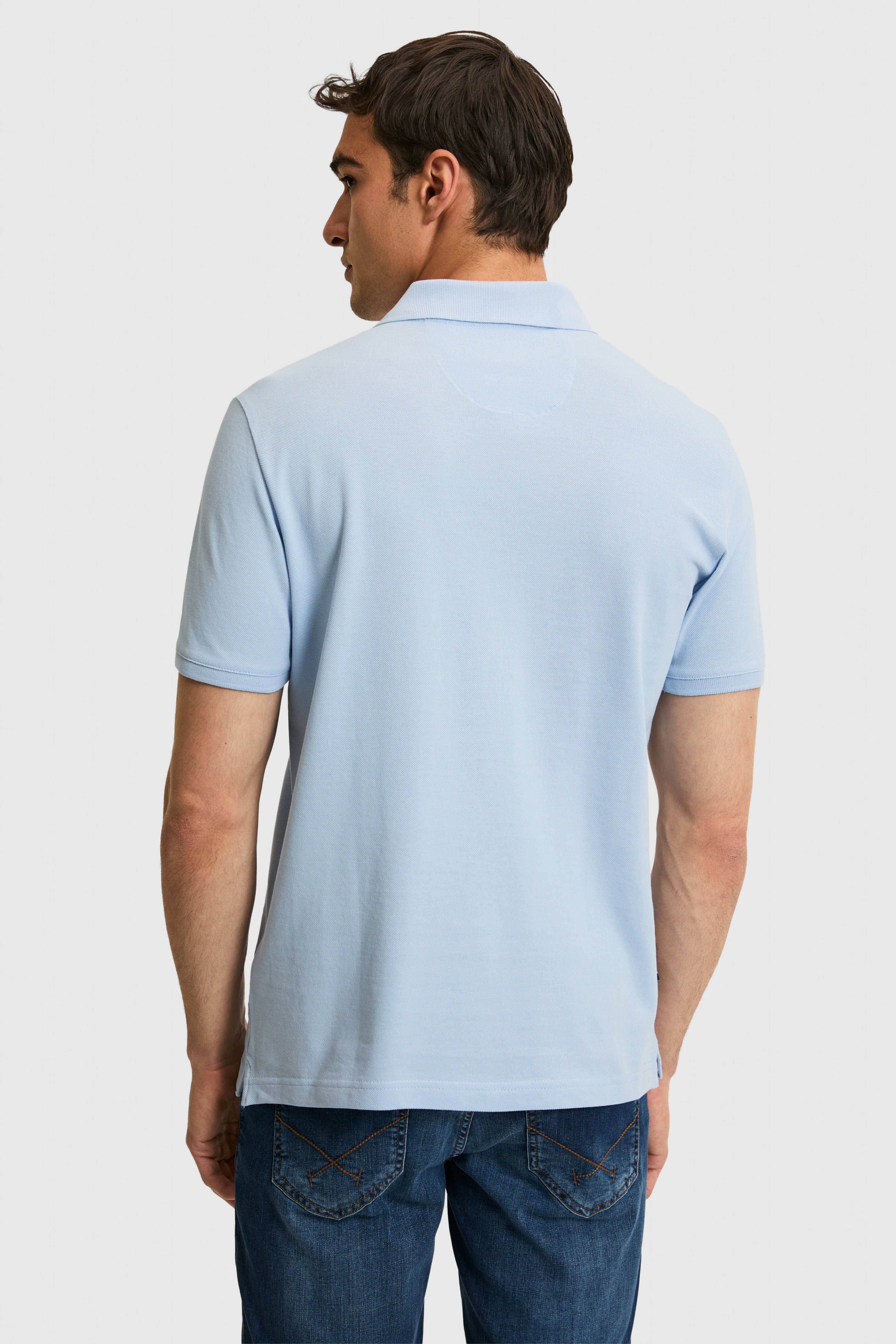 Erkek Regular Fit Açık Mavi Polo Yaka Basic Tişört
