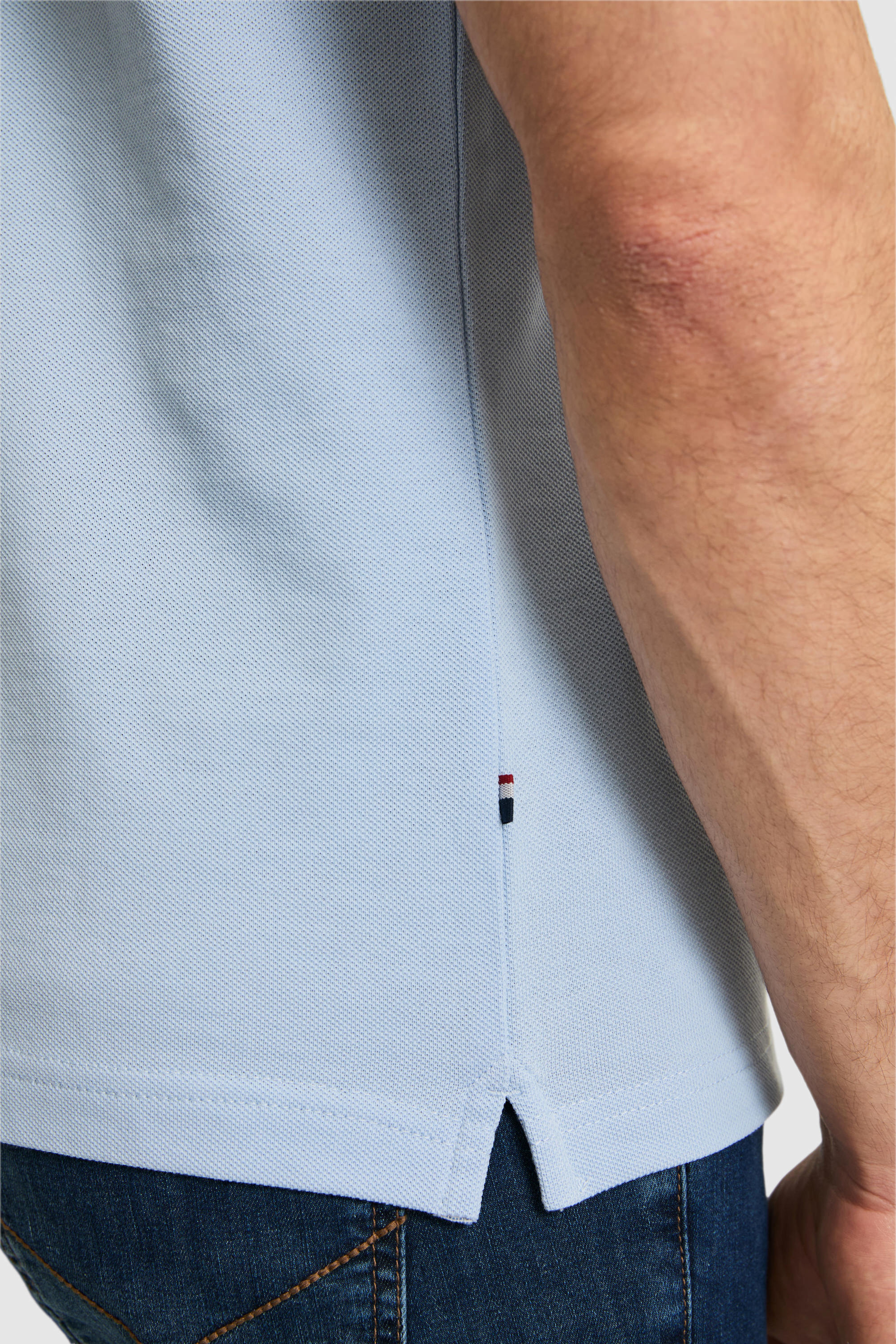 Erkek Regular Fit Açık Mavi Polo Yaka Basic Tişört