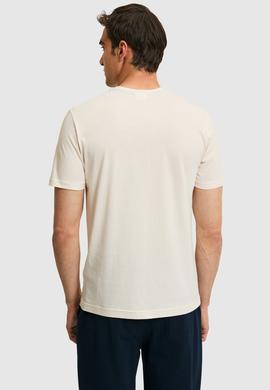 Erkek Regular Fit Bisiklet Yaka Krem Tişört - 50322479001