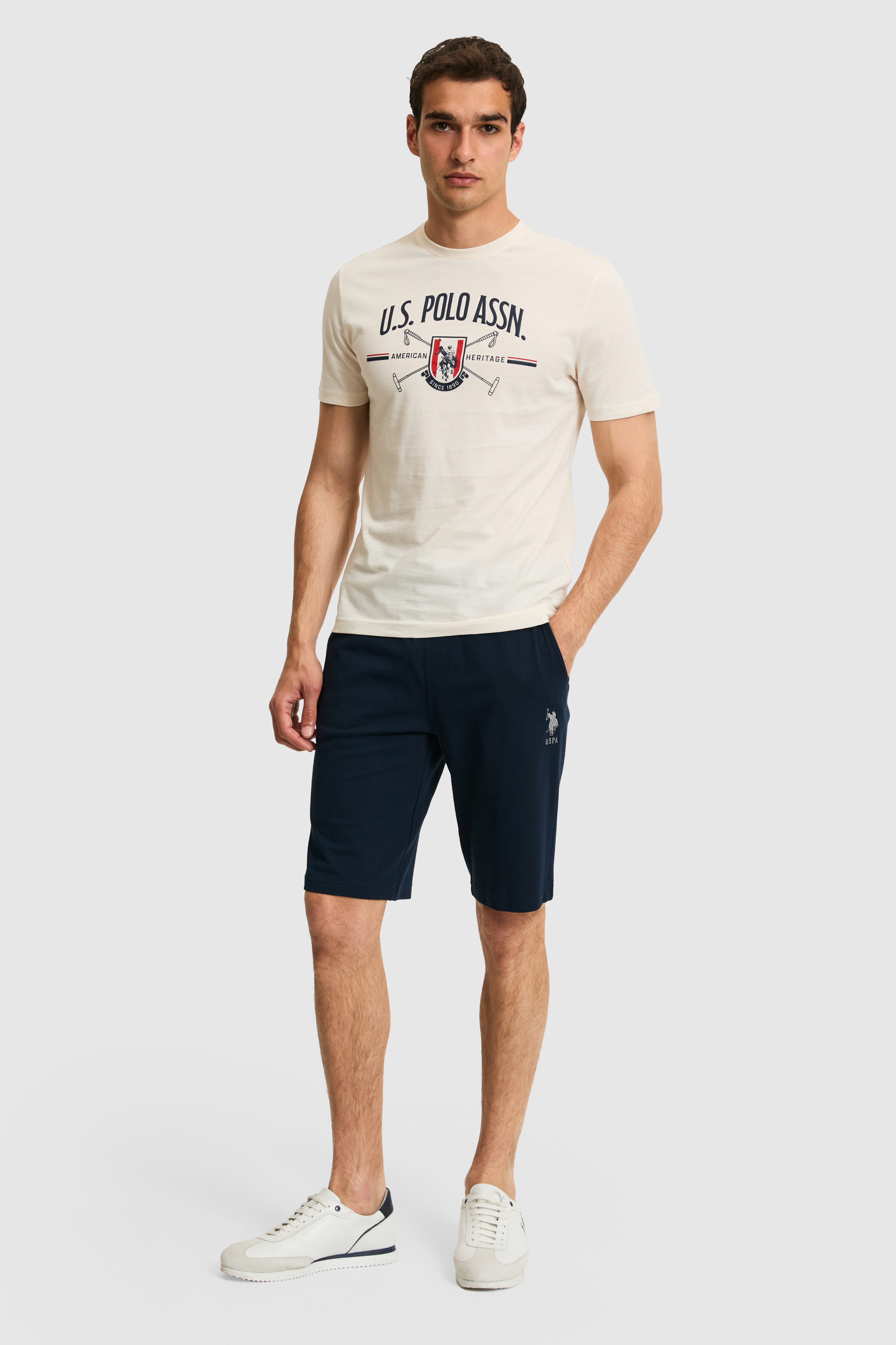 Erkek Regular Fit Bisiklet Yaka Krem Tişört - Image 4