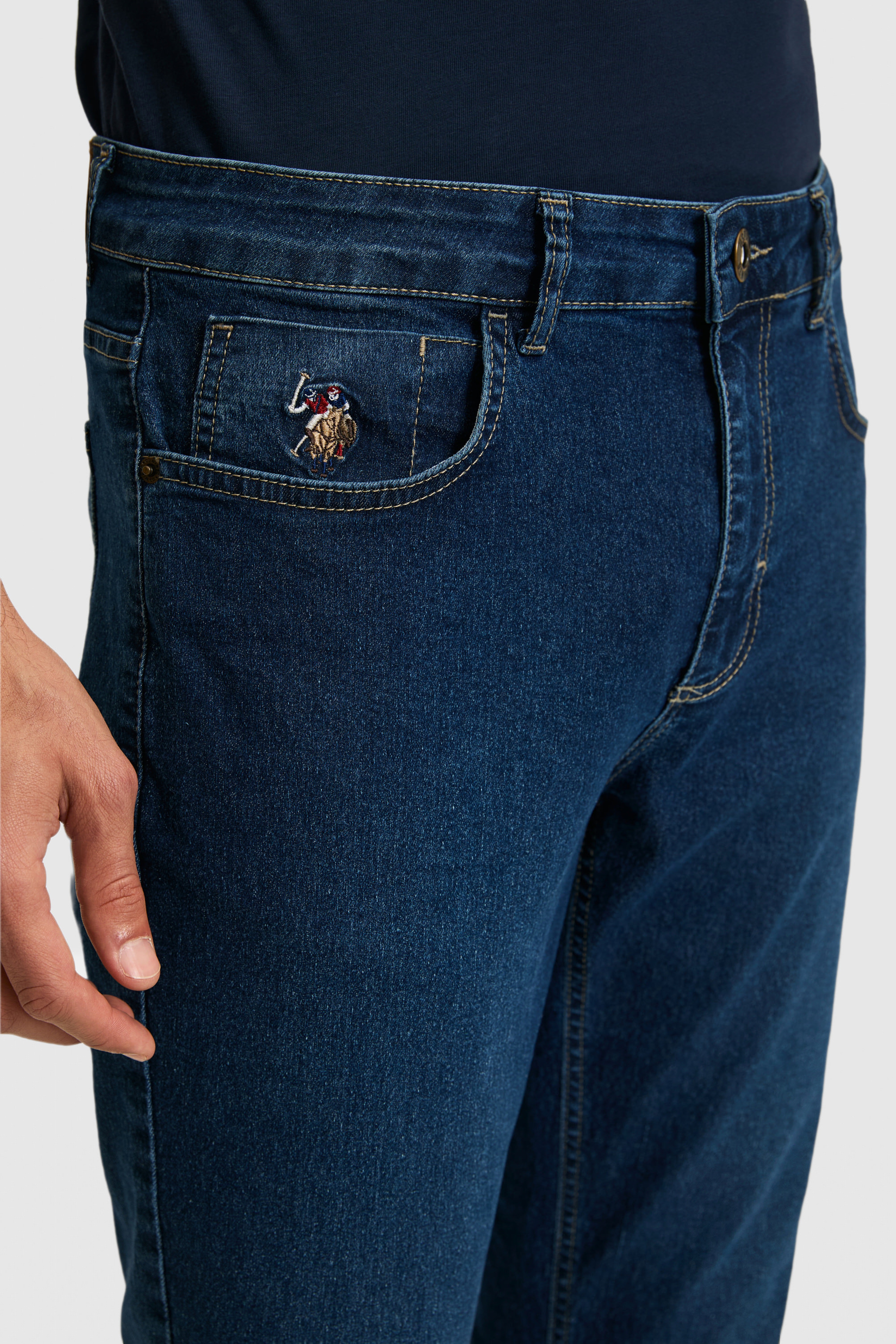 Erkek Slim Fit Mavi Jean Pantolon