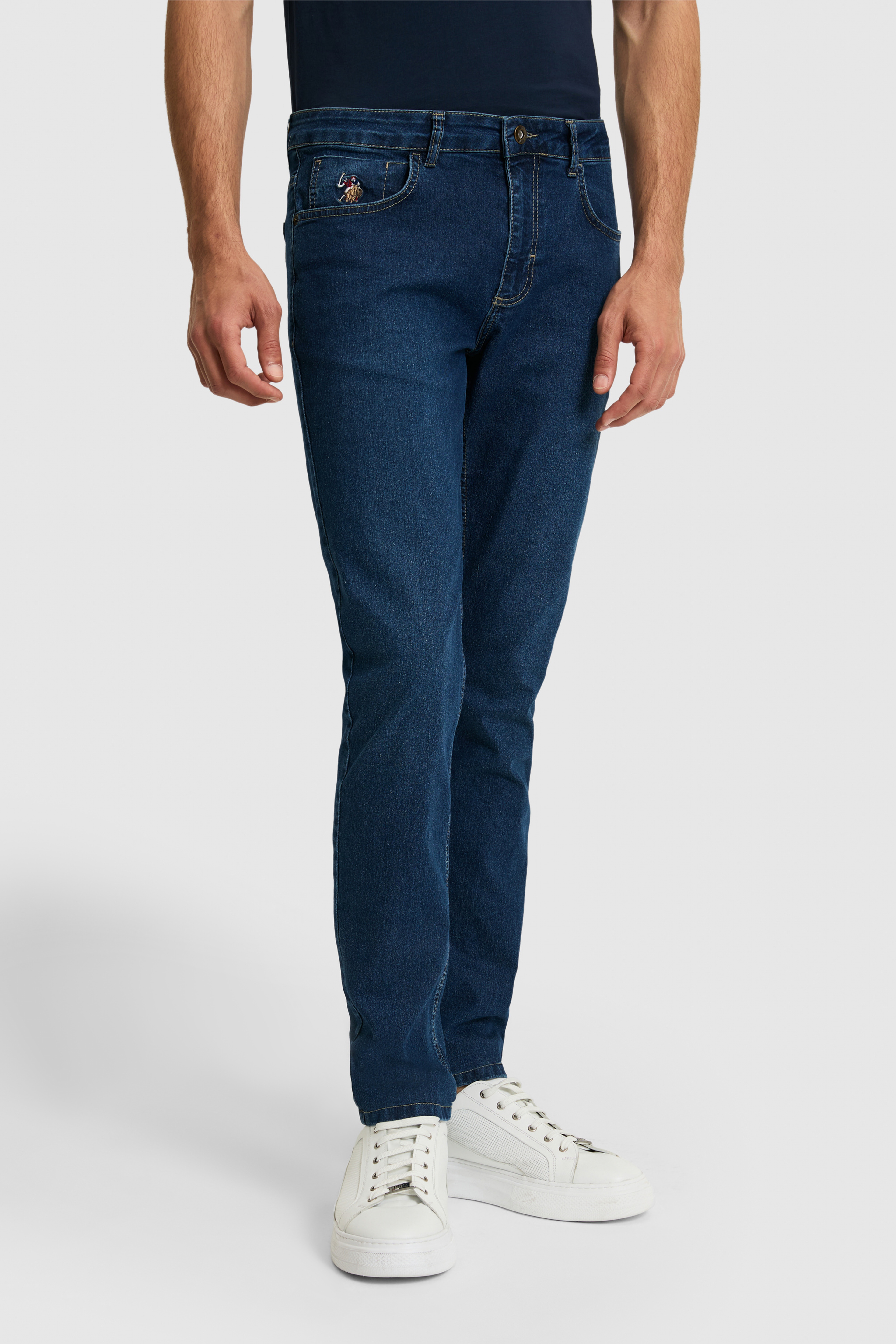 Erkek Slim Fit Mavi Jean Pantolon