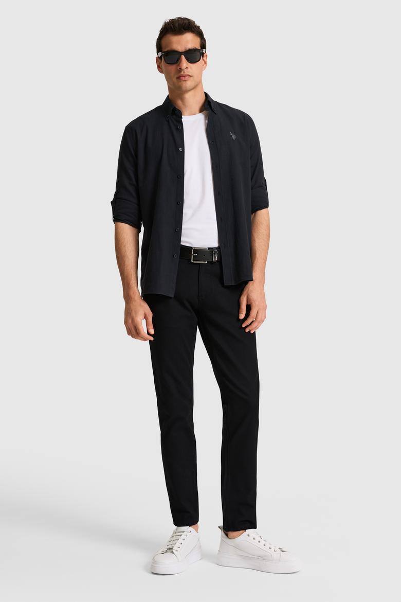 Erkek Siyah Kanvas Pantolon - 50326183192