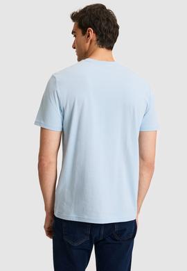 Erkek Regular Fit Bisiklet Yaka Açık Mavi Basic Tişört - 50326953001