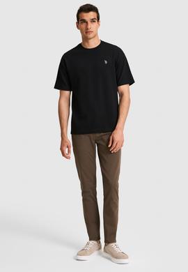 Erkek Comfort Fit Bisiklet Yaka Siyah Tişört - 50326967023