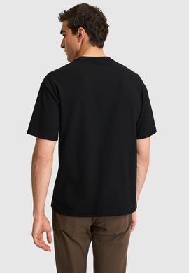 Erkek Comfort Fit Bisiklet Yaka Siyah Tişört - 50326967023