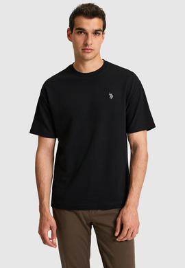 Erkek Comfort Fit Bisiklet Yaka Siyah Tişört - 50326967023