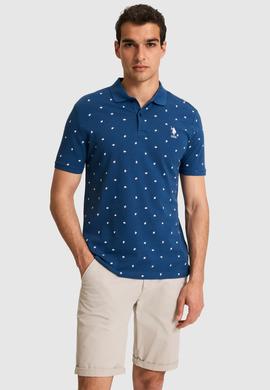Erkek Regular Fit Polo Yaka Açık Lacivert Tişört - 50327004019
