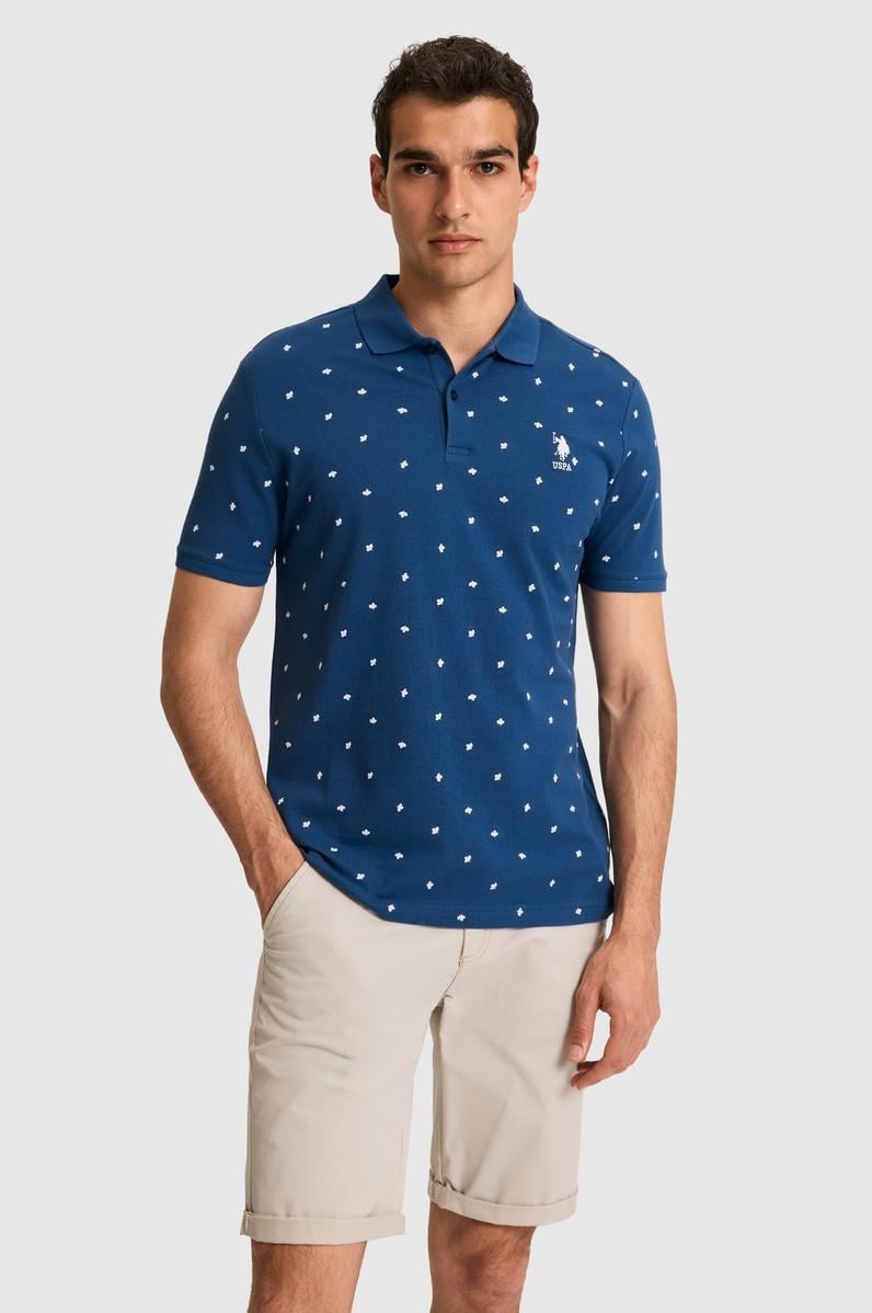 Erkek Regular Fit Polo Yaka Açık Lacivert Tişört