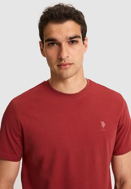 Erkek Regular Fit Bisiklet Yaka Vişne Basic Tişört - 50326953142
