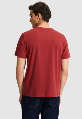 Erkek Regular Fit Bisiklet Yaka Vişne Basic Tişört - 50326953142