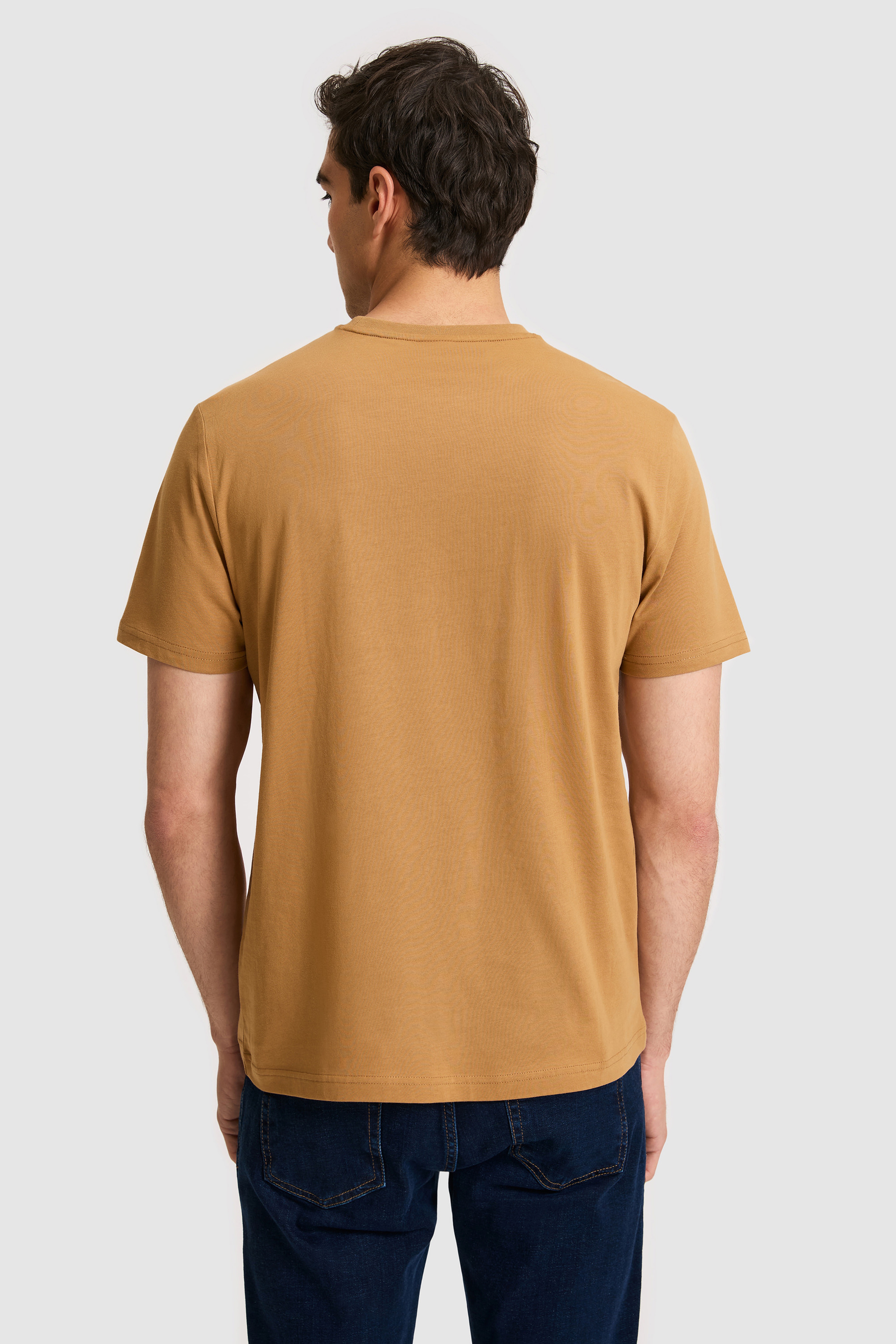 Erkek Regular Fit Bisiklet Yaka Coconut Basic Tişört - Image 5
