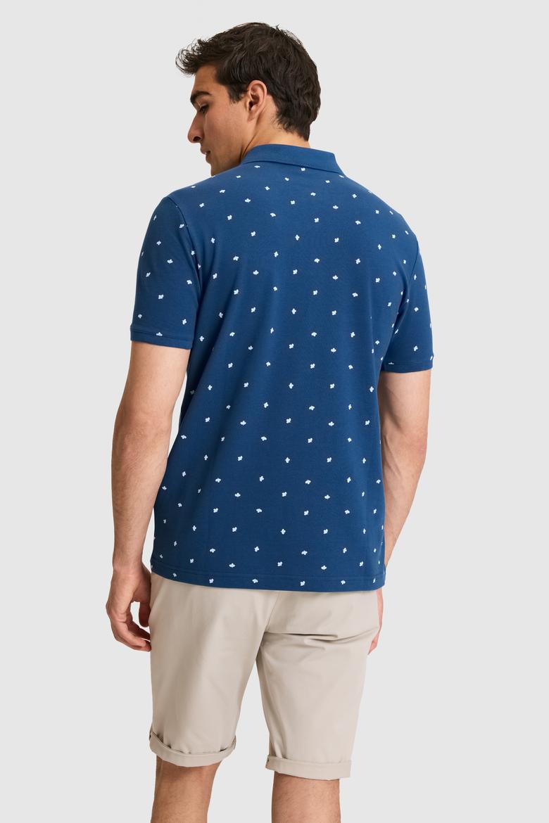 Erkek Regular Fit Polo Yaka Açık Lacivert Tişört - 50327004019