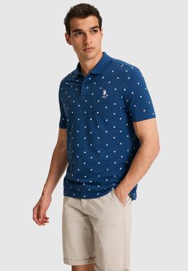 Erkek Regular Fit Polo Yaka Açık Lacivert Tişört - 50327004019