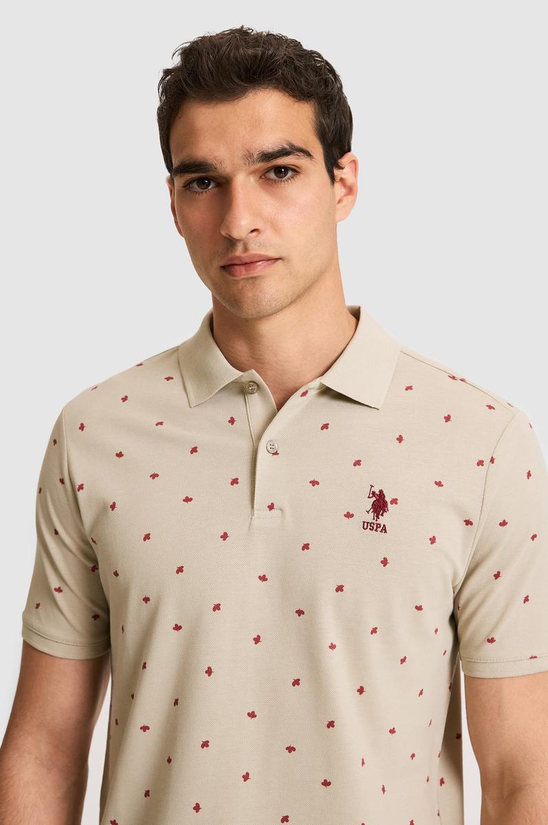 Erkek Regular Fit Polo Yaka Açık Haki Tişört