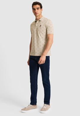 Erkek Regular Fit Polo Yaka Açık Haki Tişört - 50327004029