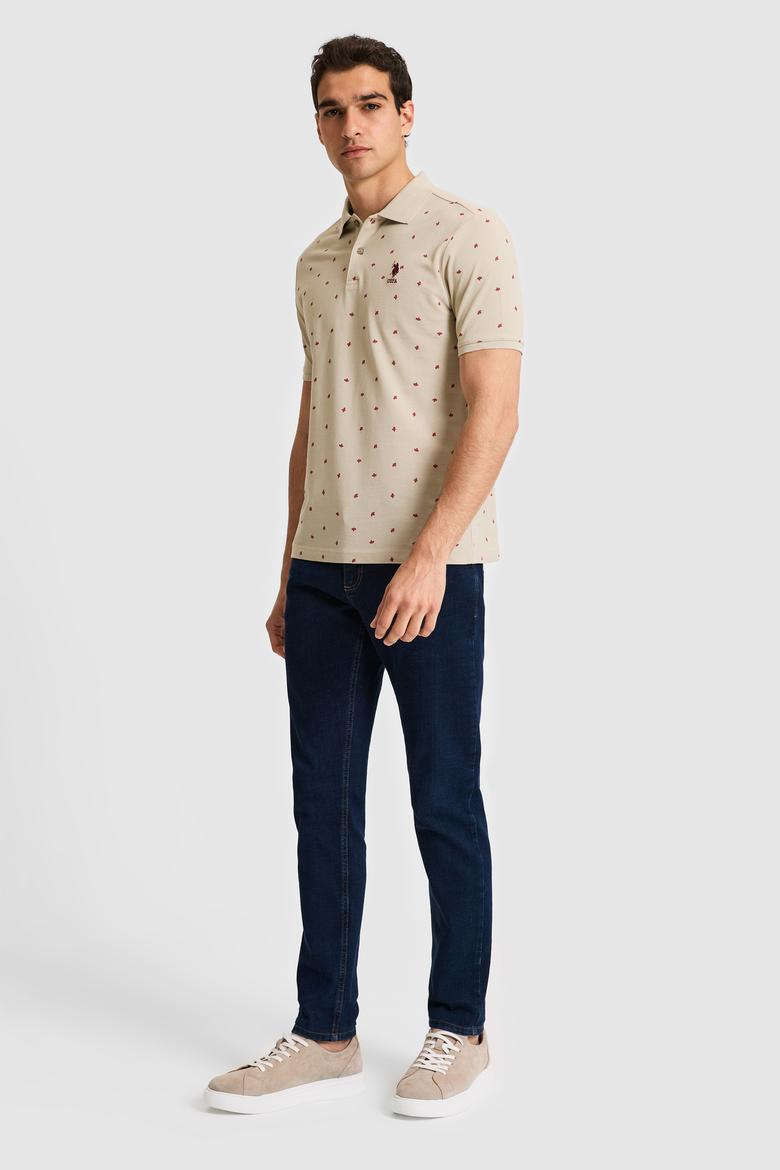 Erkek Regular Fit Polo Yaka Açık Haki Tişört - 50327004029
