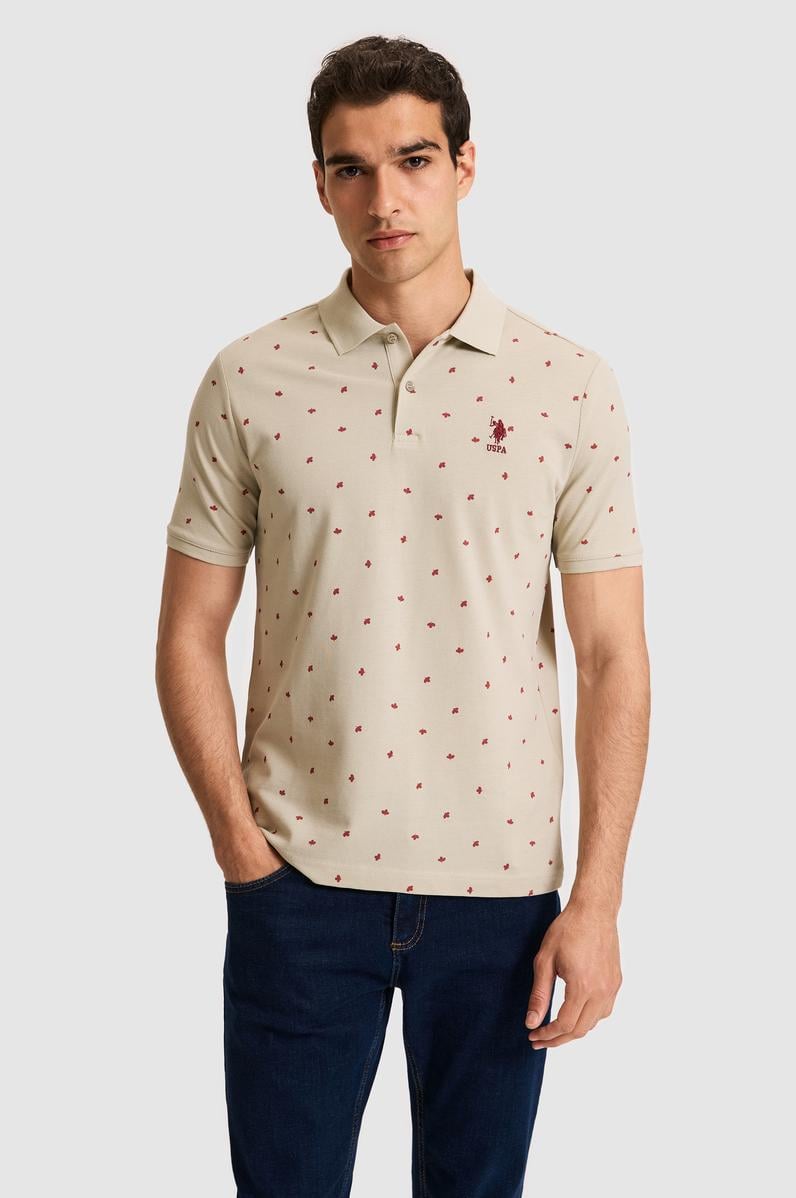 Erkek Regular Fit Polo Yaka Açık Haki Tişört