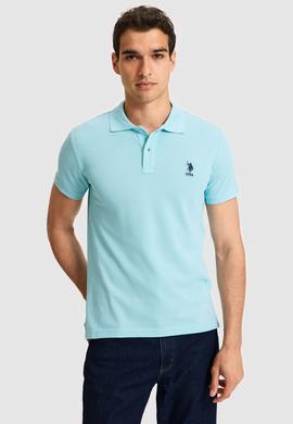 Erkek Slim Polo Yaka Aqua Basic Tişört - 50322304392