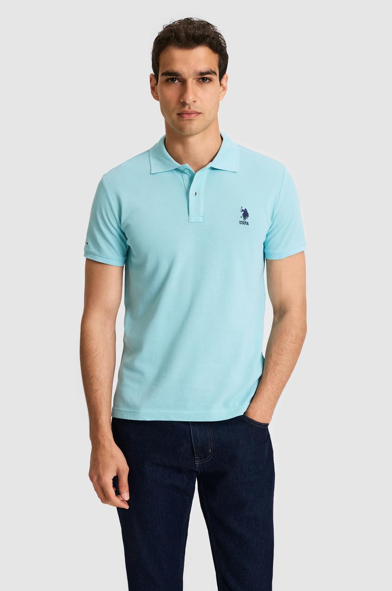 Erkek Slim Polo Yaka Aqua Basic Tişört