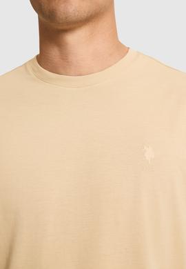 Erkek Regular Fit Bisiklet Yaka Bej Basic Tişört - 50326953172