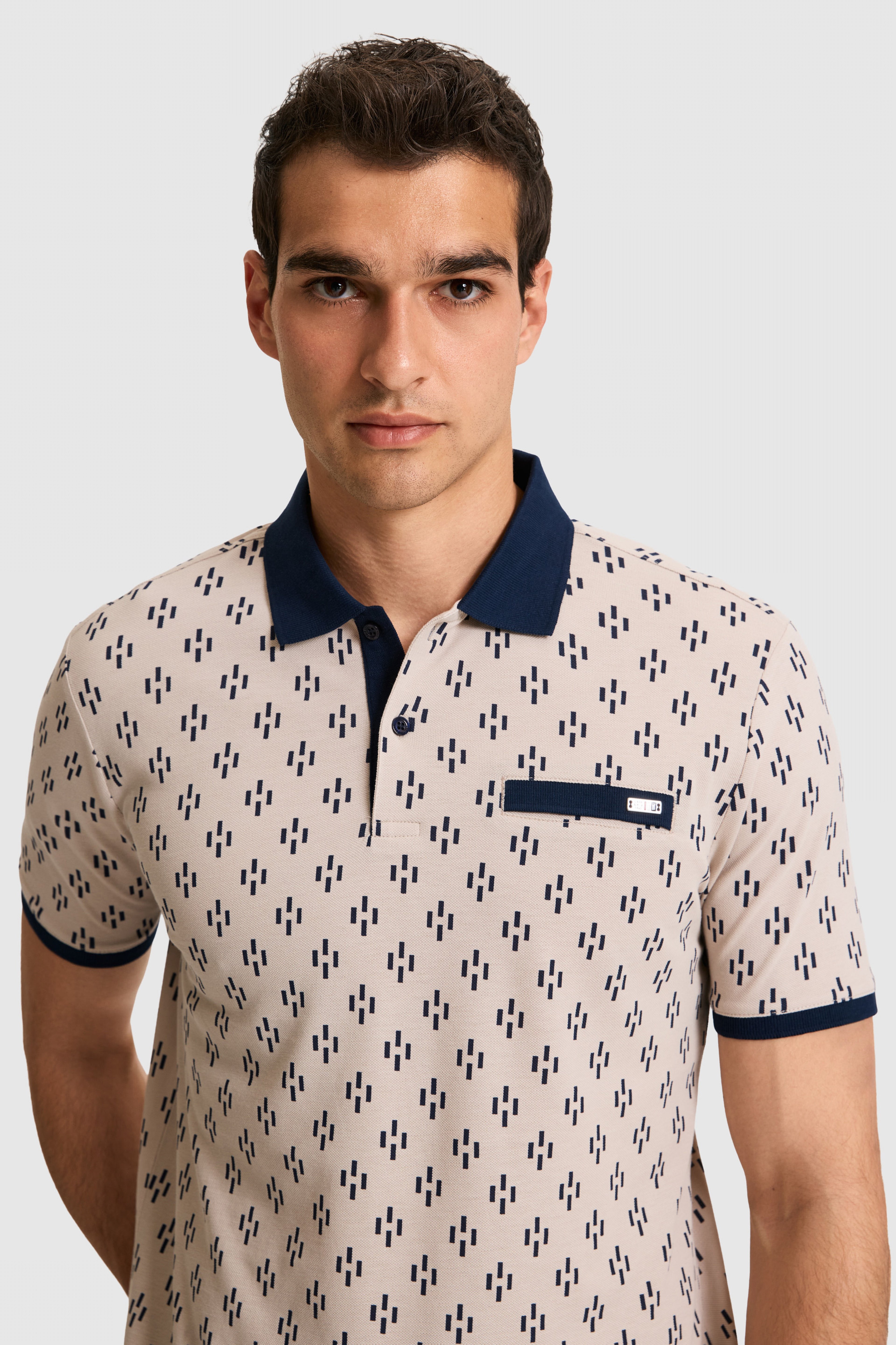 Erkek Regular Fit Polo Yaka Taş Tişört