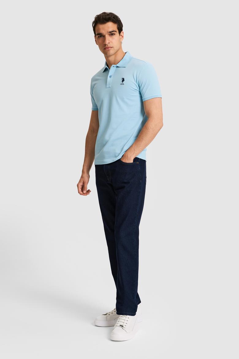 Erkek Mavi Basic Tişört - 50326920143